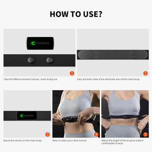 COOSPO H9Z Herzfrequenzmesser Brustgurt Bluetooth 5.0 ANT+ HR Sensor wiederaufladbar