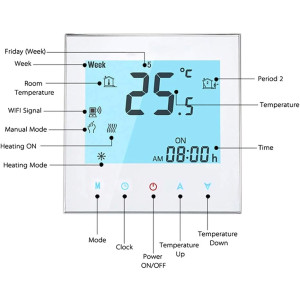 BHT-1000 Thermostat Touch Digital 16A für Heizung Warmwasser Fußboden