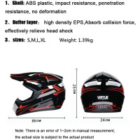 RUTXE Motocross Helm DOT Integralhelm mit Brille Handschuh Offroad MTB S Rot