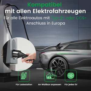 GONEO Typ 2 Ladekabel 11kW 7m 16A Schnellladen Elektroauto EV