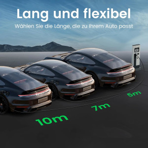 GONEO Typ 2 Ladekabel 11kW 7m 16A Schnellladen Elektroauto EV
