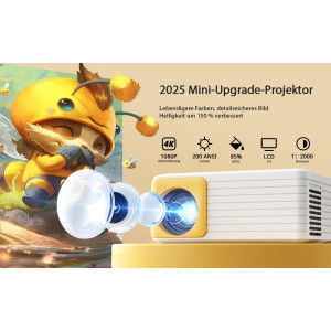 YOTON Y3 Mini Beamer 1080P 10000L Zoom HDMI USB TV Stick Handy Projektor