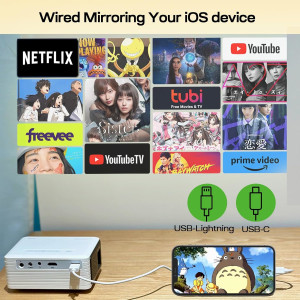 YOTON Y3 Mini Beamer 1080P 10000L Zoom HDMI USB TV Stick Handy Projektor