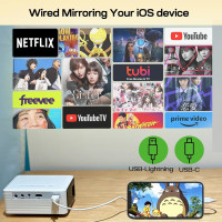 YOTON Y3 Mini Beamer 1080P 10000L Zoom HDMI USB TV Stick Handy Projektor