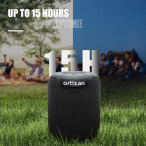 Ortizan X2 Mini Bluetooth Lautsprecher Wasserdicht 15W Stereo Akku 15h Schwarz