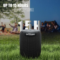 Ortizan X2 Mini Bluetooth Lautsprecher Wasserdicht 15W Stereo Akku 15h Schwarz