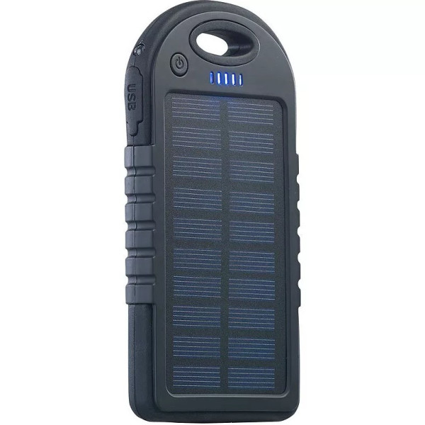 Solar Powerbank 4000 mAh mit LED Taschenlampe 2 USB Ausgänge Camping Outdoor