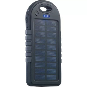 Solar Powerbank 4000 mAh mit LED Taschenlampe 2 USB Ausgänge Camping Outdoor