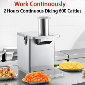 Elektrischer Gemüsewürfelschneider 200W Edelstahl Profi Würfelmaschine Gastro