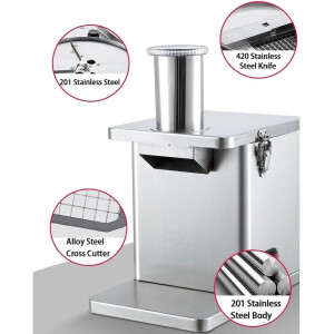 Elektrischer Gemüsewürfelschneider 200W Edelstahl Profi Würfelmaschine Gastro