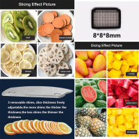 Elektrischer Gemüsewürfelschneider 200W Edelstahl Profi Würfelmaschine Gastro