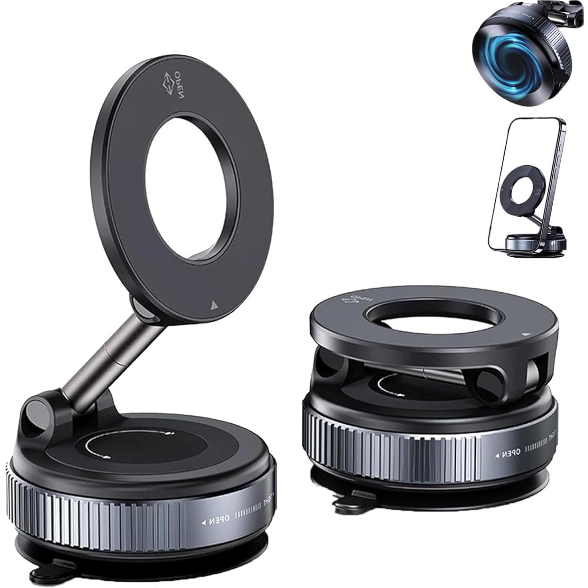 Handyhalterung Auto Magnet Saugnapf Halterung 360 Grad...