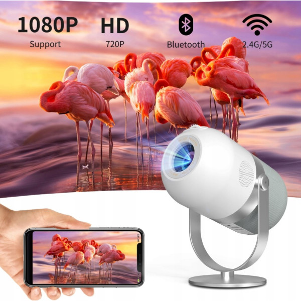R1 LED Projektor WiFi Bluetooth 360 Grad Heimkino Beamer
