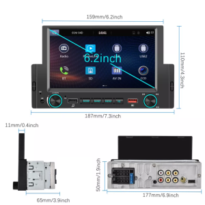 MP5 Car Player 2DIN Touchscreen 6 2 Zoll Android CarPlay GPS WiFi USB Radio