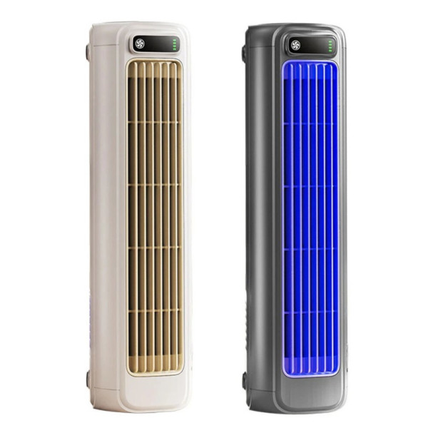 Tower Fan M60 Tragbarer Bladeless Ventilator Grau Beige Leicht