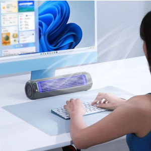 Tower Fan M60 Tragbarer Bladeless Ventilator Grau Beige Leicht