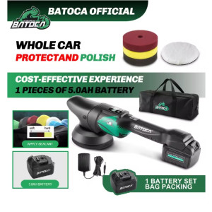 BATOCA S2 Akku Poliermaschine 12V 125 mm LCD 2000–4500Umin 8 mm Exzenter