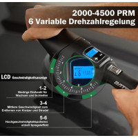BATOCA S2 Akku Poliermaschine 12V 125 mm LCD 2000–4500Umin 8 mm Exzenter