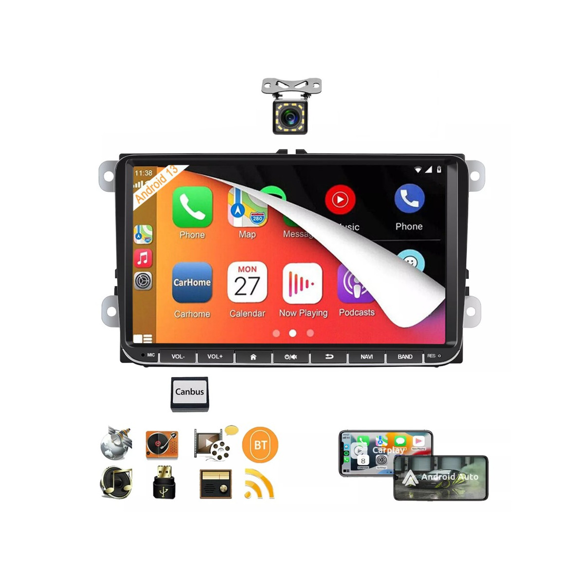 Android14 Autoradio VW Passat B6/B7/CC Golf5/6 9″...