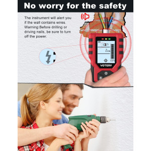 Votery 5-in-1 Leitungssucher Wandscanner Ortungsgerät bis 120mm + Alarm