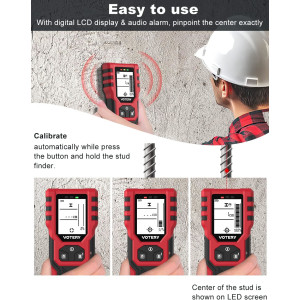 Votery 5-in-1 Leitungssucher Wandscanner Ortungsgerät bis 120mm + Alarm