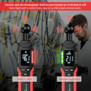 QLUUE EMF Messgerät Digital Elektromagnetische Strahlung LCD Display Alarm