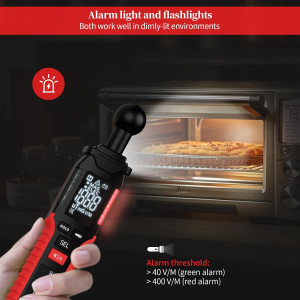 QLUUE EMF Messgerät Digital Elektromagnetische Strahlung LCD Display Alarm