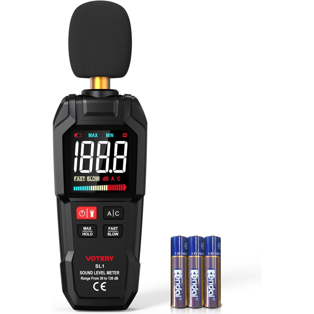 Votery Digitaler Schallpegelmesser Dezibelmesser 30-130...