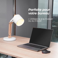 FEELSOLAR LED Schreibtischlampe Holz Metall Dimmbar Skandinavisch E27 Weiß