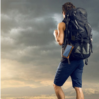 80000mAh Solar Power Bank mit LED Taschenlampe 4 USB Ports Outdoor Ladegerät