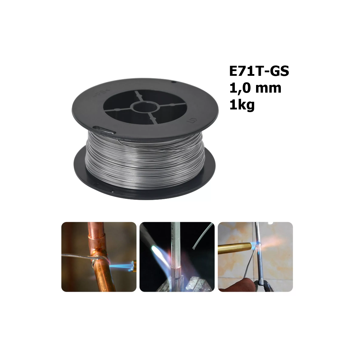 MIG MAG Fülldraht 1mm 1kg Rolle Schweißdraht...