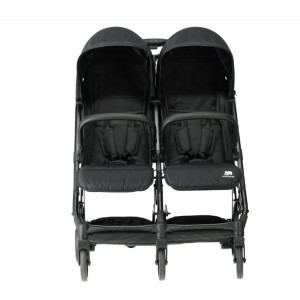 Deryan Luxe Rolo X2 Double Buggy Schwarz Faltbar Kinderwagen Reisesystem