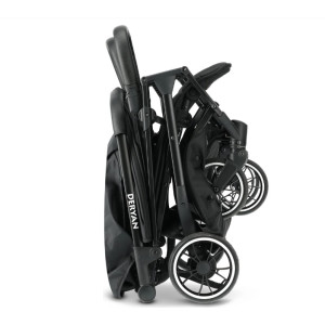 Deryan Luxe Rolo X2 Double Buggy Schwarz Faltbar Kinderwagen Reisesystem