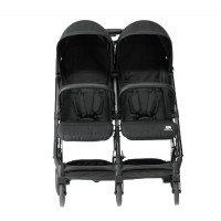Deryan Luxe Rolo X2 Double Buggy Schwarz Faltbar Kinderwagen Reisesystem
