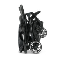 Deryan Luxe Rolo X2 Double Buggy Schwarz Faltbar Kinderwagen Reisesystem