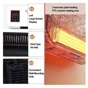 PTS Wandheizer 1800W 220V Heizlüfter Kaltluft Warmluft Kompakt Weiß