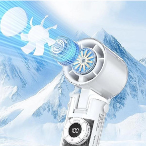 K-811 Transparent Mecha Handventilator Tragbar Faltbar LED Kühlung