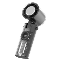 K-811 Transparent Mecha Handventilator Tragbar Faltbar LED Kühlung