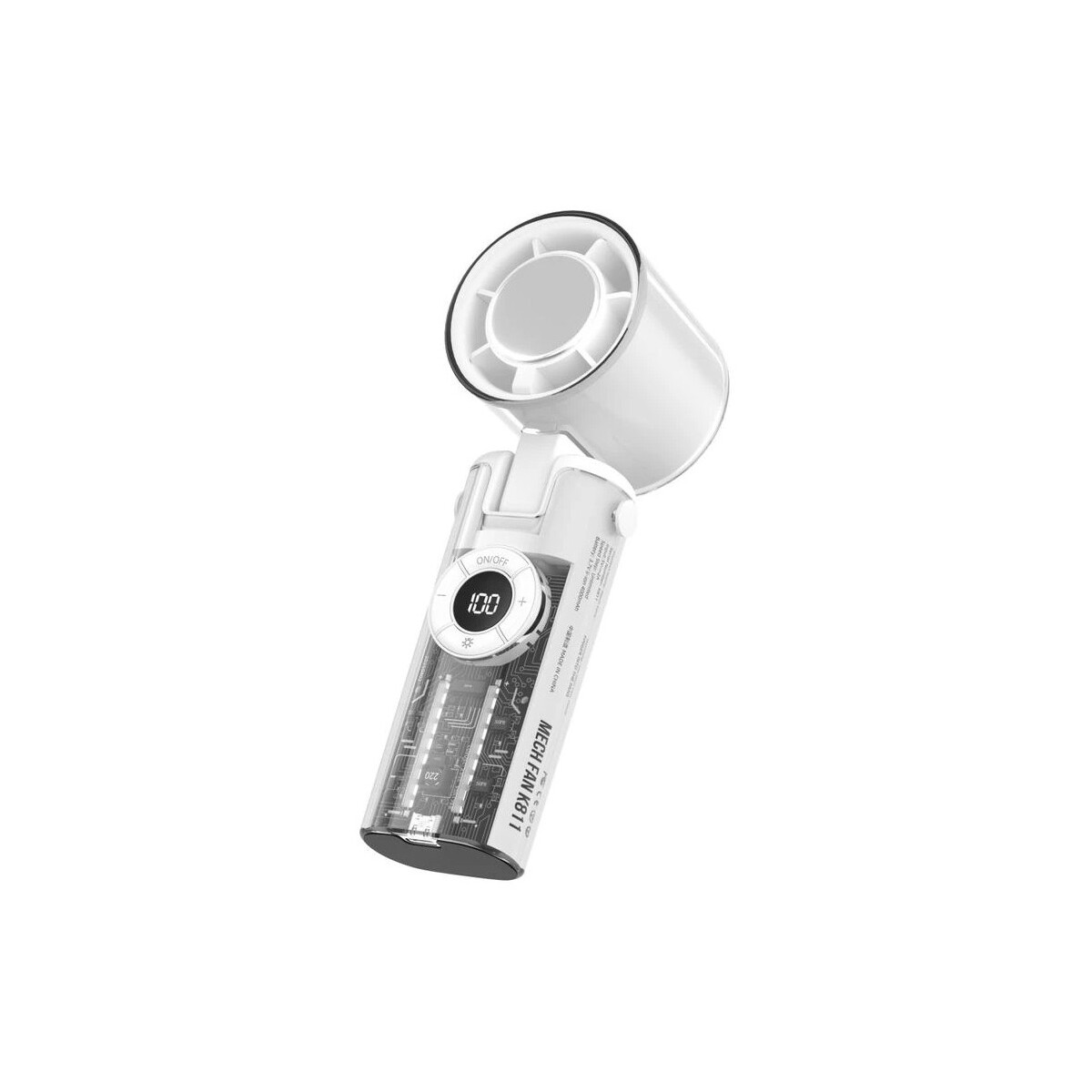 K-811 Transparent Mecha Handventilator Tragbar Faltbar LED K