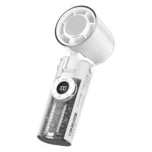 K-811 Transparent Mecha Handventilator Tragbar Faltbar LED Kühlung
