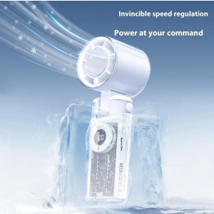 K-811 Transparent Mecha Handventilator Tragbar Faltbar LED Kühlung