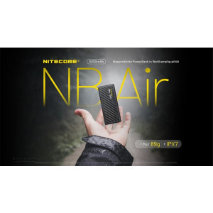 Nitecore Powerbank NB Air 5000mAh Carbon IPX7 USB C PD QC3 Schnellladung