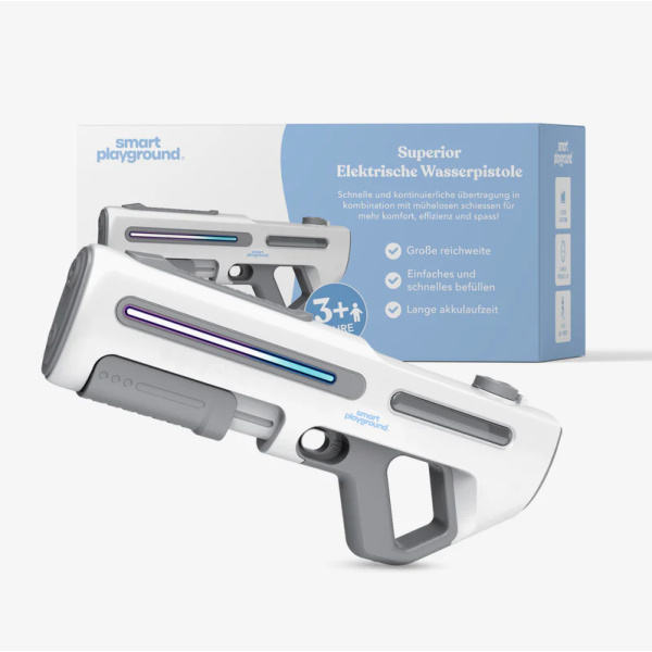 SmartPlayground Elektrische Wasserpistole 12m Reichweite 3 Modi USB-C Akku