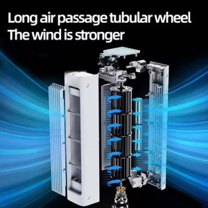 Breezamax Air Cooler Portable USB Silent 3 Speed Personal Fan Home Office Weiß