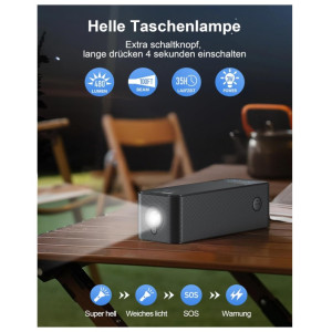 Dpdenoy 27000mAh Powerbank mit Taschenlampe Pro 140W USB-C Eingang