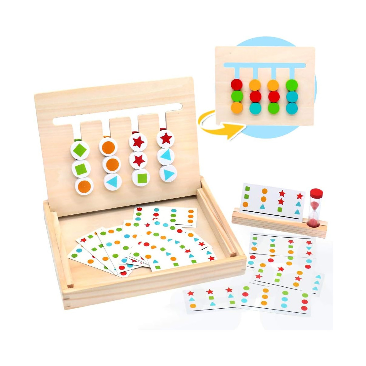 Montessori Holzspielzeug ab 3 Jahre Schiebepuzzle...