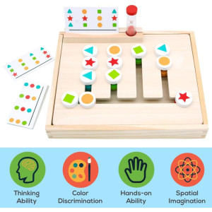 Montessori Holzspielzeug ab 3 Jahre Schiebepuzzle Lernspiel Sortierspiel Kinder