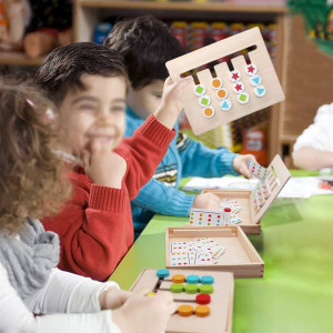Montessori Holzspielzeug ab 3 Jahre Schiebepuzzle Lernspiel Sortierspiel Kinder
