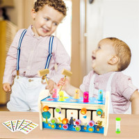 Symiu Baby Spielzeug 3 IN 1 Motorikwürfel Holzspielzeug Hammerspiel Xylophon