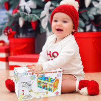 Symiu Baby Spielzeug 3 IN 1 Motorikwürfel Holzspielzeug Hammerspiel Xylophon